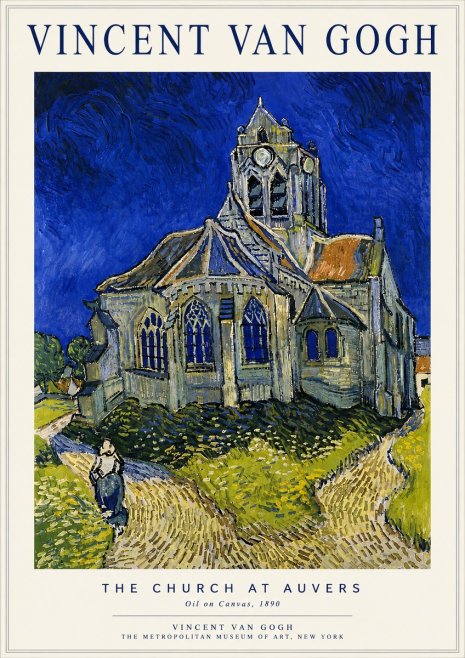 Van Gogh The Church at Auvers I No4 - Póster