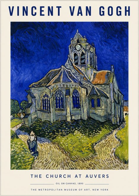 Van Gogh The Church at Auvers I No5 - Póster