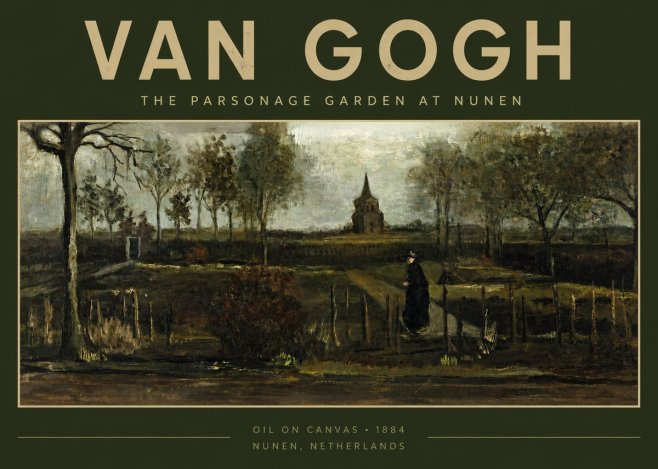 Van Gogh The Parsonage Garden at Nunen No2 - Póster