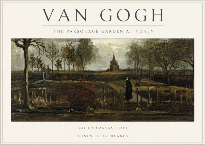 Van Gogh The Parsonage Garden at Nunen No3 - Póster