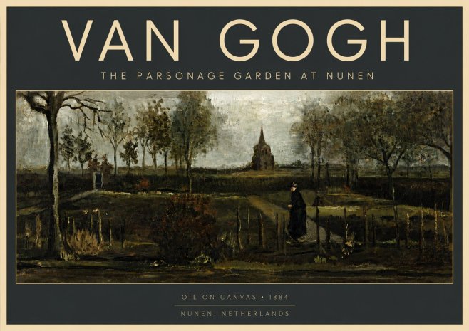 Van Gogh The Parsonage Garden at Nunen No5 - Póster