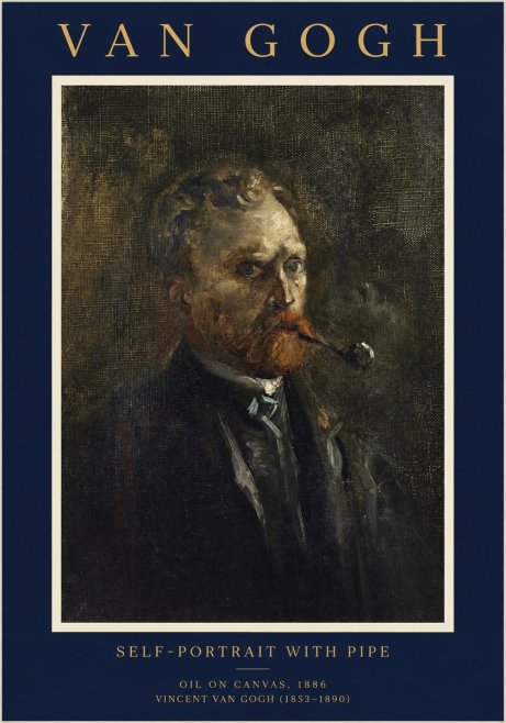 Van Gogh Self-portrait with Pipe No1 - Póster