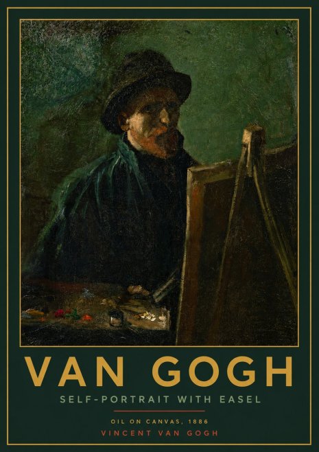 Van Gogh Self-portrait with Easel II No2 - Póster