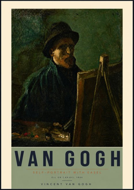 Van Gogh Self-portrait with Easel II No4 - Póster