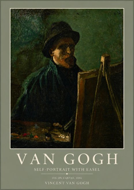 Van Gogh Self-portrait with Easel II No5 - Póster