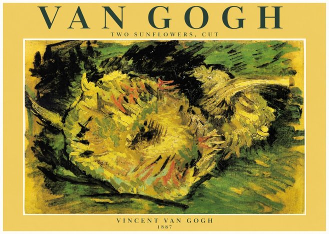 Van Gogh Two Sunflowers, Cut No3 - Póster