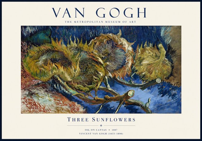 Van Gogh Three Sunflowers No1 - Póster
