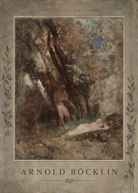 Arnold Böcklin Pan Frightening a Nymph No5 - Póster
