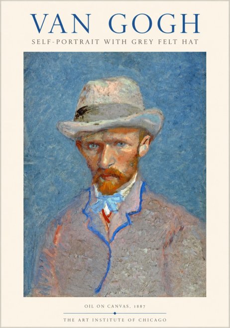Van Gogh Self-portrait with Grey Felt Hat II No1 - Póster