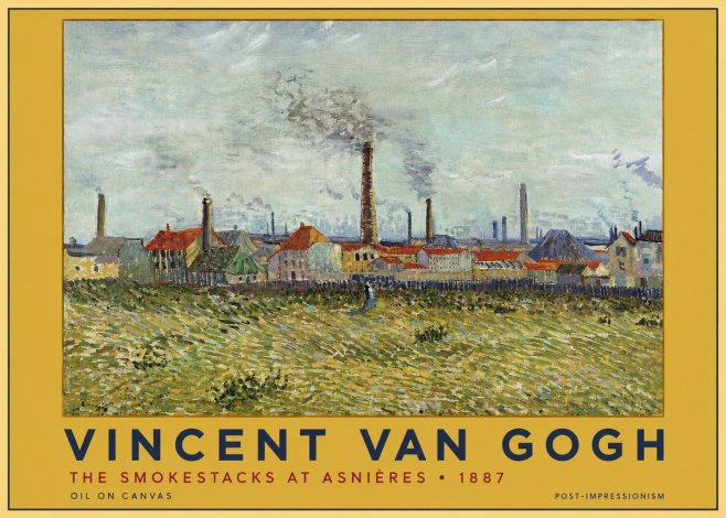 Van Gogh The Smokestacks at Asnières No3 - Póster