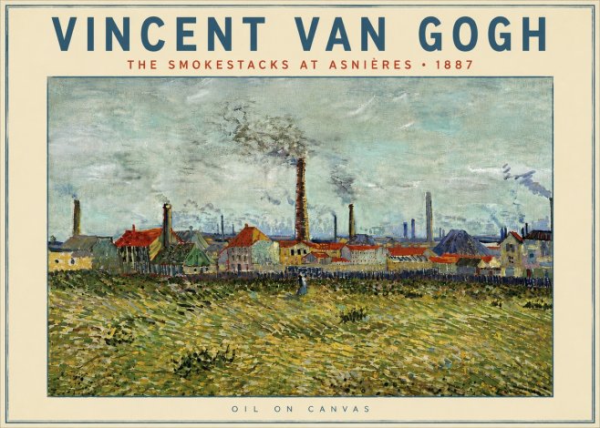 Van Gogh The Smokestacks at Asnières No5 - Póster