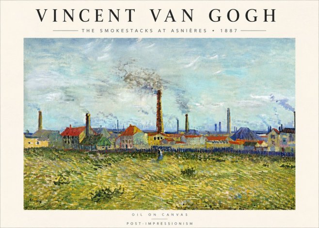 Van Gogh The Smokestacks at Asnières No6 - Póster