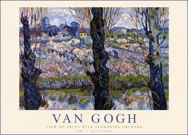 Van Gogh View of Arles with Flowering Orchard No1 - Póster
