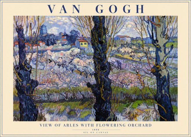 Van Gogh View of Arles with Flowering Orchard No3 - Póster