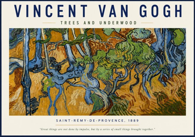 Van Gogh Trees and Underwood No6 - Póster