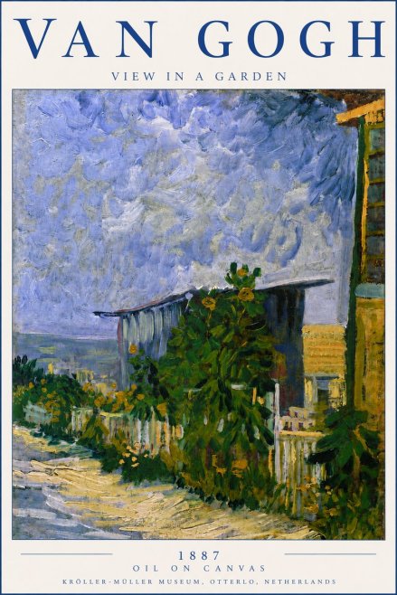 Van Gogh View in a Garden No3 - Póster