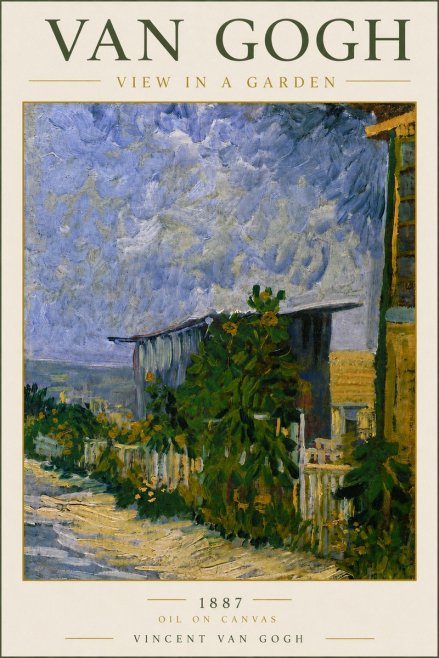 Van Gogh View in a Garden No4 - Póster