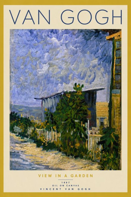 Van Gogh View in a Garden No5 - Póster