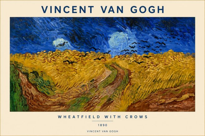 Van Gogh Wheatfield with Crows No5 - Póster