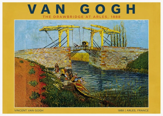 Van Gogh The Drawbridge at Arles III No2 - Póster