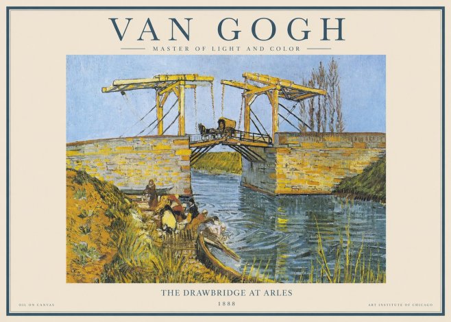 Van Gogh The Drawbridge at Arles IV No1 - Póster