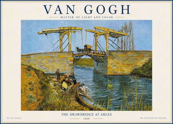 Van Gogh The Drawbridge at Arles IV No2 - Póster