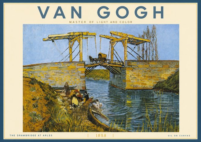 Van Gogh The Drawbridge at Arles IV No5 - Póster