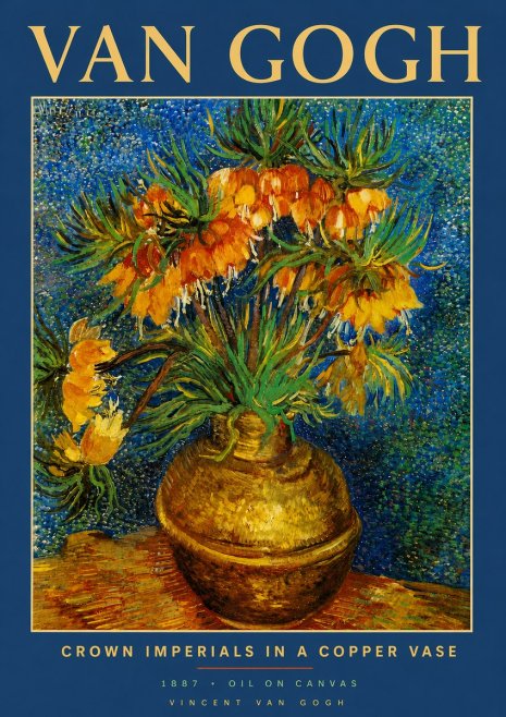 Van Gogh Crown Imperials in a Copper Vase No4 - Póster