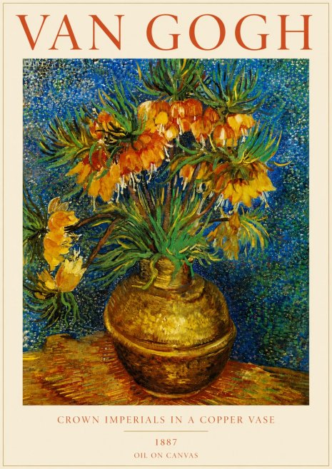 Van Gogh Crown Imperials in a Copper Vase No5 - Póster