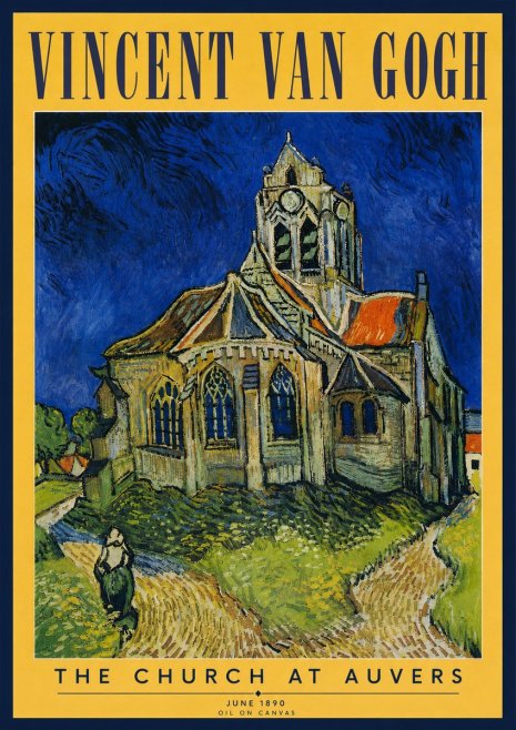 Van Gogh The Church at Auvers II No3 - Póster