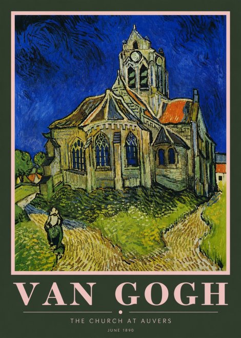 Van Gogh The Church at Auvers II No5 - Póster