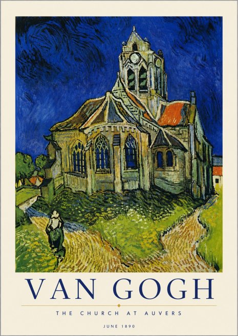 Van Gogh The Church at Auvers II No6 - Póster