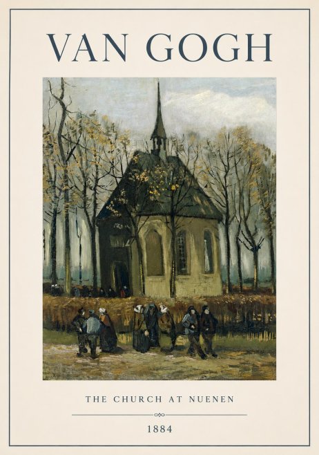 Van Gogh The Church at Nuenen No1 - Póster