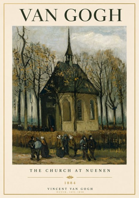 Van Gogh The Church at Nuenen No6 - Póster