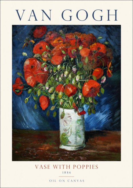 Van Gogh Vase with Poppies No1 - Póster