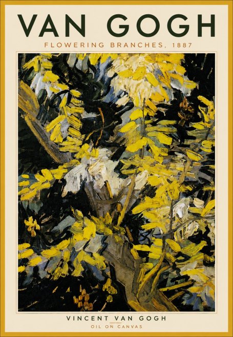 Van Gogh Flowering Branches, 1887 No6 - Póster