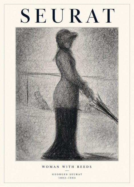 Seurat Woman with Reeds No1 - Póster