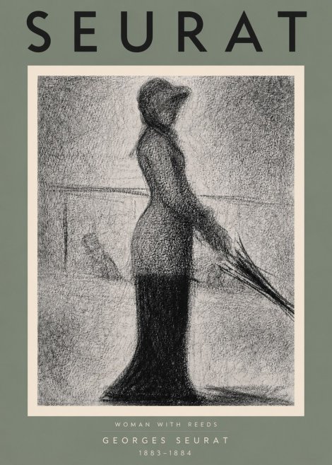 Seurat Woman with Reeds No4 - Póster