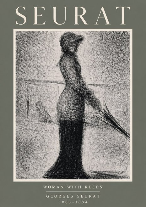 Seurat Woman with Reeds No6 - Póster