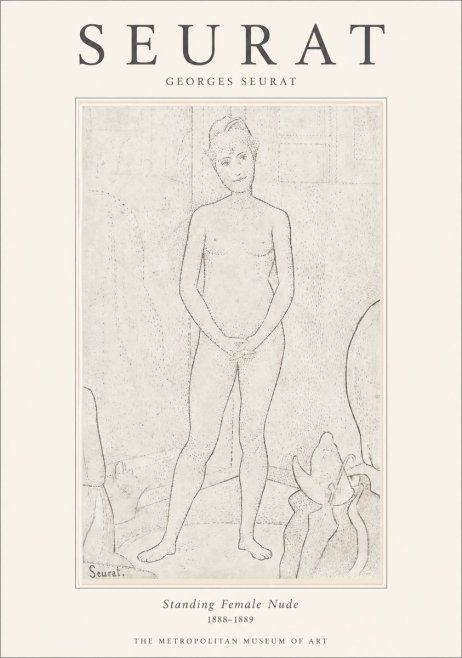 Seurat Standing Female Nude No1 - Póster