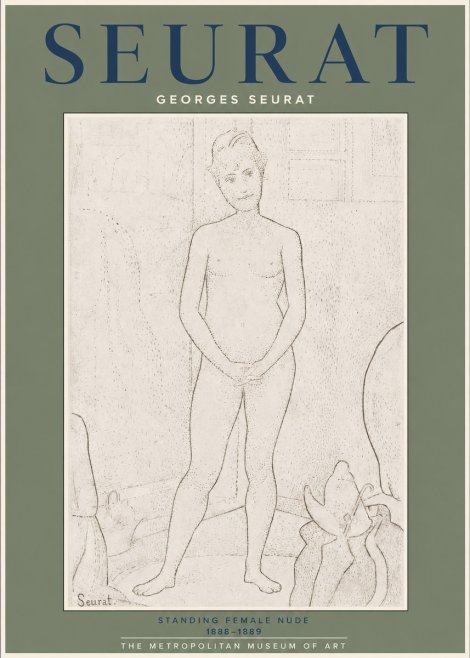 Seurat Standing Female Nude No2 - Póster