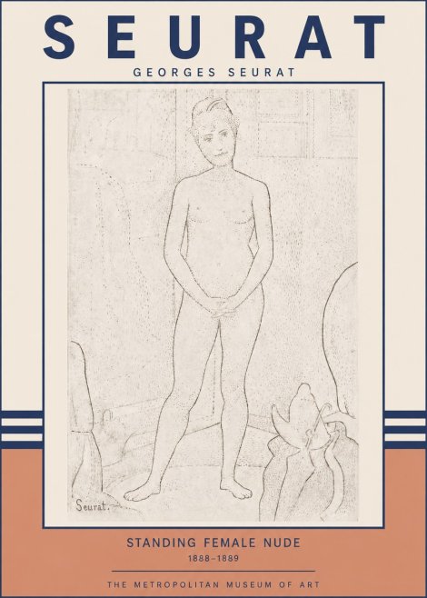 Seurat Standing Female Nude No3 - Póster