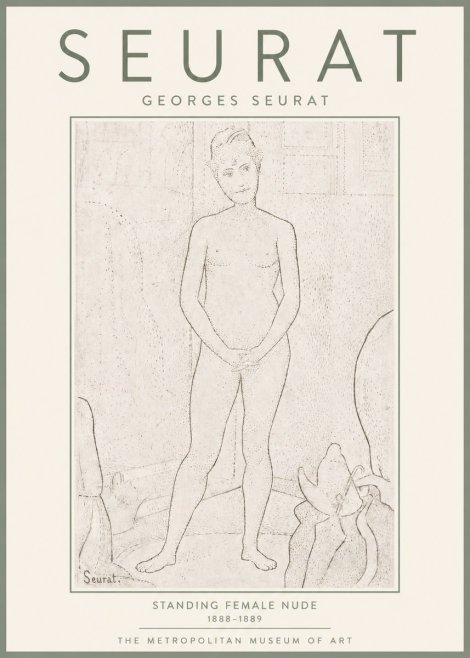Seurat Standing Female Nude No4 - Póster