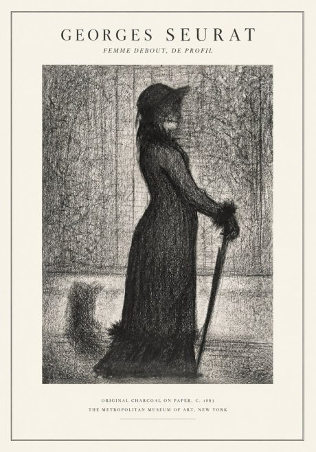 Seurat Femme Debout, De Profil No1 - Póster