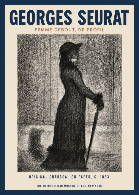Seurat Femme Debout, De Profil No2 - Póster