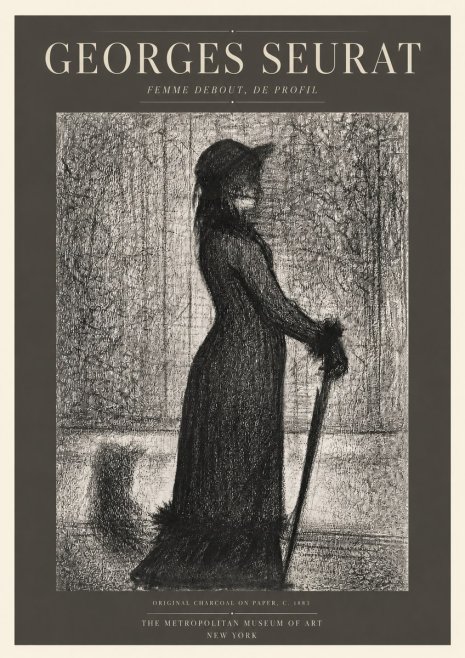 Seurat Femme Debout, De Profil No3 - Póster