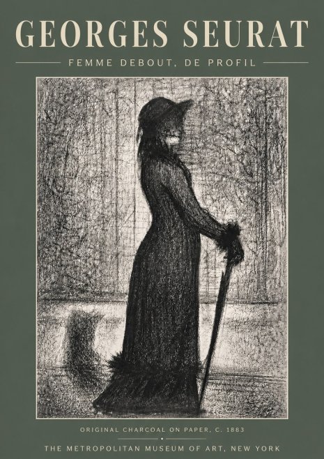 Seurat Femme Debout, De Profil No5 - Póster