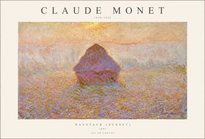 Monet Haystack (Sunset) No1 - Póster