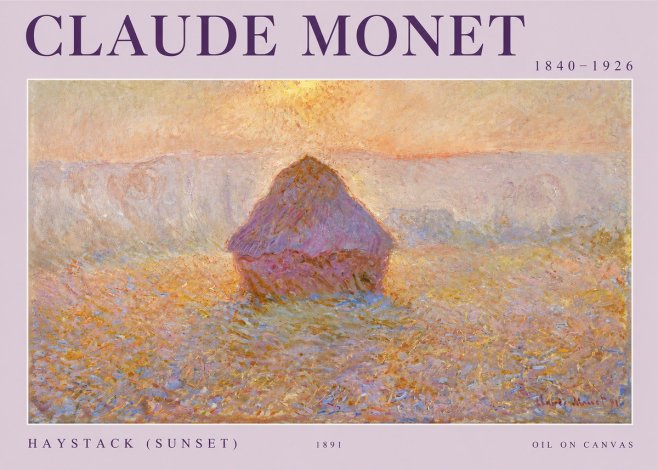 Monet Haystack (Sunset) No2 - Póster