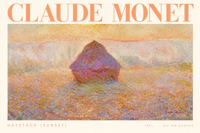 Monet Haystack (Sunset) No3 - Póster